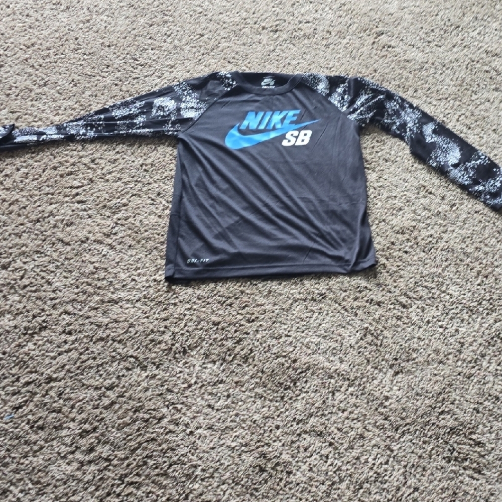 Nike SB Black Shirt with Blue Logo